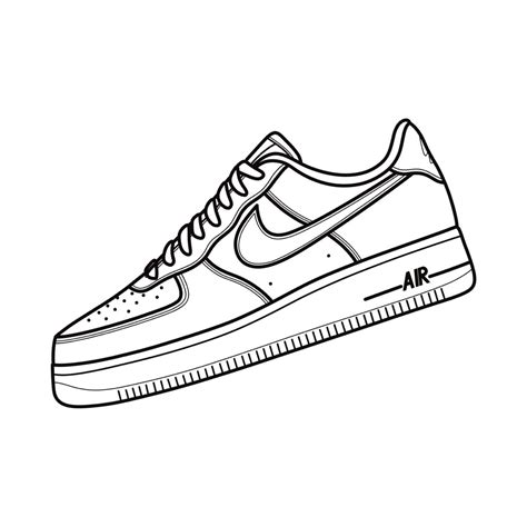 air force 1 Nike shoes drawing